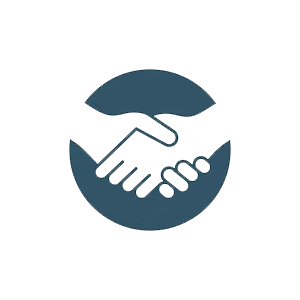 Handshake icon inside a circle