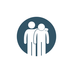 Two simplified human figures side by side